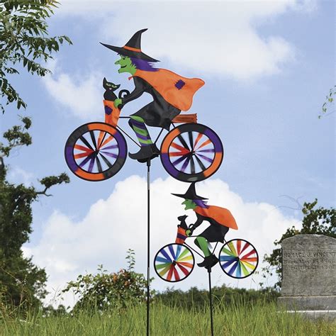 Witch on bicycle wind chime